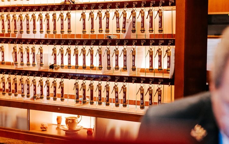 Keys hanging side by side in Hotel Stefanie.